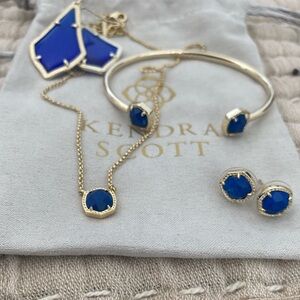 Vintage Kendra Scott Blue Cobalt Set in Gold
